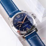 (VS) Copy Panerai Luminor 1950 GMT Blue Dial PAM 688 Watch Swiss Panerai Bracelet 42mm